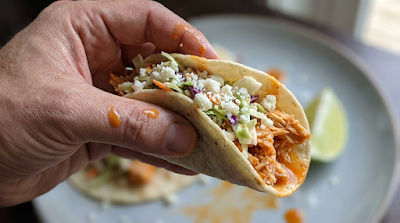 Healthy Buffalo Chicken Taco Close-Up – Flavor Flip Healthy buffalo chicken taco close-up
