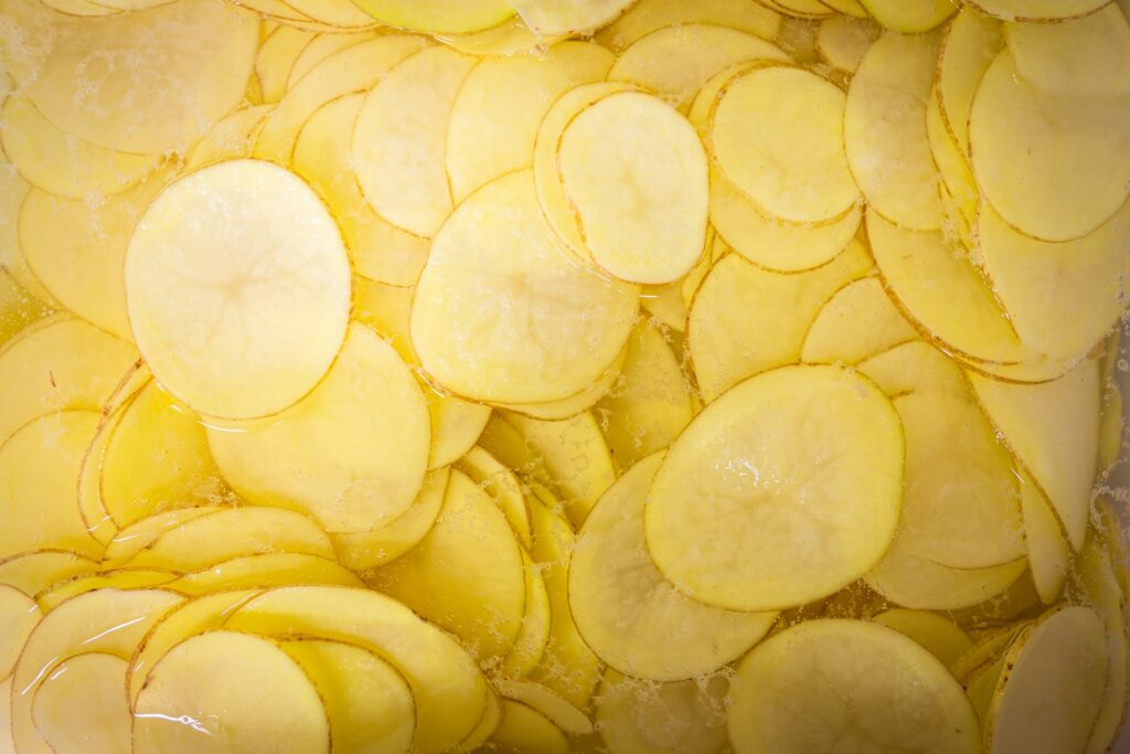 Thinly sliced potato rounds