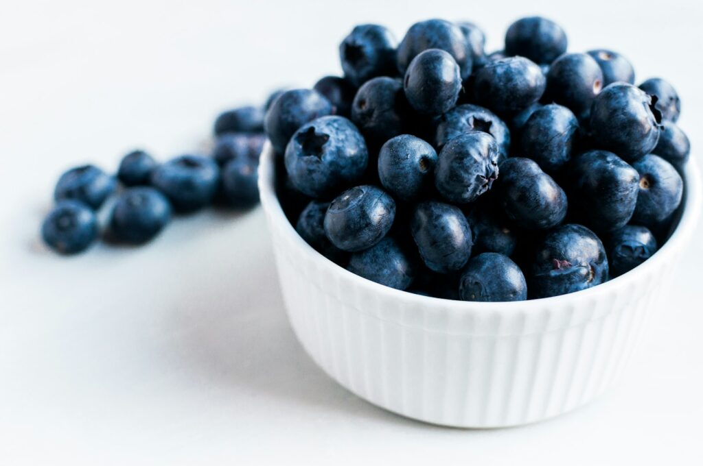 Bowl of fresh blueberries