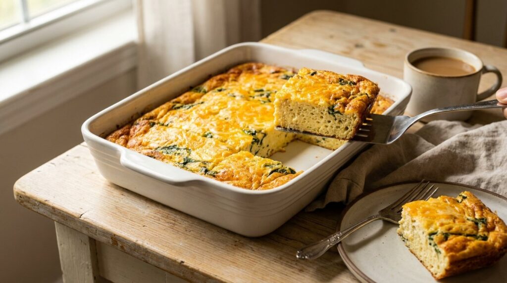 Cottage Cheese Egg Bake (Spinach and Cheddar, 16g Protein)